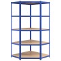 Estantería esquina 5 niveles madera contrachapada y acero azul by vidaXL, Industrial shelving - Ref: Foro24-152889, Price: 10...