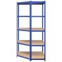 Estantería esquina 5 niveles madera contrachapada y acero azul by vidaXL, Industrial shelving - Ref: Foro24-152889, Price: 10...