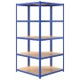 Estantería esquina 5 niveles madera contrachapada y acero azul by vidaXL, Industrial shelving - Ref: Foro24-152889, Price: 10...