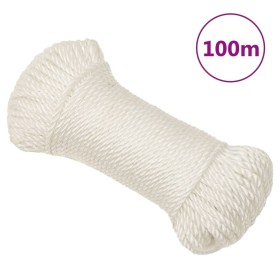 Cuerda de trabajo polipropileno blanco 8 mm 100 m de vidaXL, Sogas y cuerdas metálicas - Ref: Foro24-153047, Precio: 23,41 €,...