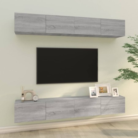 TV-Möbel 4 Stück grau Sonoma 100x30x30 cm von vidaXL, TV-Möbel - Ref: Foro24-3114196, Preis: 176,99 €, Rabatt: %