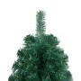 Medio árbol de Navidad con luces y bolas verde 180 cm