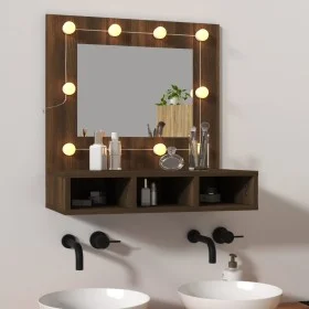 Mueble con espejo y LED marrón roble 60x31,5x62 cm de vidaXL, Tocadores de baño - Ref: Foro24-820456, Precio: 45,41 €, Descue...