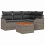 Conjunto de sofá de jardín 5 pcs Gris Poliratán