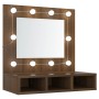 Eichenbrauner Spiegel und LED-Möbel 60x31,5x62 cm von vidaXL, Badezimmerwaschtische - Ref: Foro24-820456, Preis: 52,89 €, Rab...