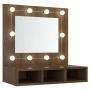 Oak brown mirror and LED furniture 60x31.5x62 cm by vidaXL, bathroom vanities - Ref: Foro24-820456, Price: 45,41 €, Discount: %