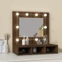 Oak brown mirror and LED furniture 60x31.5x62 cm by vidaXL, bathroom vanities - Ref: Foro24-820456, Price: 45,41 €, Discount: %