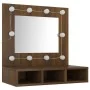 Oak brown mirror and LED furniture 60x31.5x62 cm by vidaXL, bathroom vanities - Ref: Foro24-820456, Price: 45,41 €, Discount: %