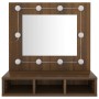 Eichenbrauner Spiegel und LED-Möbel 60x31,5x62 cm von vidaXL, Badezimmerwaschtische - Ref: Foro24-820456, Preis: 52,89 €, Rab...