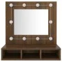 Mueble con espejo y LED marrón roble 60x31,5x62 cm de vidaXL, Tocadores de baño - Ref: Foro24-820456, Precio: 45,50 €, Descue...