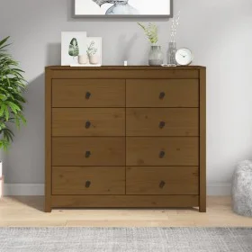 Armario auxiliar madera maciza de pino marrón miel 100x40x90 cm de vidaXL, Aparadores - Ref: Foro24-821772, Precio: 216,69 €,...
