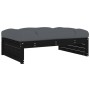 Juego de muebles de jardín 4 pzas y cojines madera maciza negro
