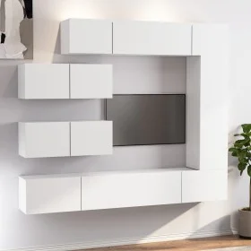 7-teiliges TV-Möbelset aus weißem Sperrholz von vidaXL, TV-Möbel - Ref: Foro24-3114558, Preis: 372,83 €, Rabatt: %