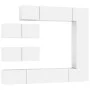 7-teiliges TV-Möbelset aus weißem Sperrholz von vidaXL, TV-Möbel - Ref: Foro24-3114558, Preis: 372,83 €, Rabatt: %