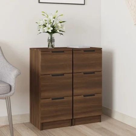 Sideboards 2 Stück Eichenbraunes Sperrholz 30x30x70 cm von vidaXL, Sideboards - Ref: Foro24-817017, Preis: 89,33 €, Rabatt: %