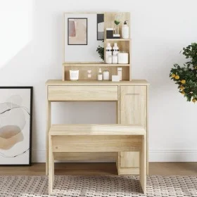Dresser with Sonoma oak color mirror 86.5x35x136 cm by vidaXL, Bedroom Dressers - Ref: Foro24-802960, Price: 93,74 €, Discoun...