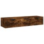 Smoked oak engineered wood wall cabinet 102x30x20 cm by vidaXL, Shelves and shelves - Ref: Foro24-817096, Price: 66,96 €, Dis...