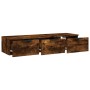 Smoked oak engineered wood wall cabinet 102x30x20 cm by vidaXL, Shelves and shelves - Ref: Foro24-817096, Price: 66,96 €, Dis...