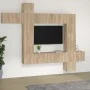 TV-Möbelset 9-teilig Sonoma-Eiche-Sperrholz von vidaXL, TV-Möbel - Ref: Foro24-3114656, Preis: 388,75 €, Rabatt: %