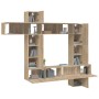 TV-Möbelset 9-teilig Sonoma-Eiche-Sperrholz von vidaXL, TV-Möbel - Ref: Foro24-3114656, Preis: 395,49 €, Rabatt: %