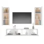 4-teiliges TV-Möbelset aus weißem Sperrholz von vidaXL, TV-Möbel - Ref: Foro24-3114198, Preis: 202,25 €, Rabatt: %