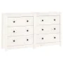 Sideboard aus massivem weißem Kiefernholz, 140 x 35 x 80 cm von vidaXL, Sideboards - Ref: Foro24-3114080, Preis: 231,61 €, Ra...