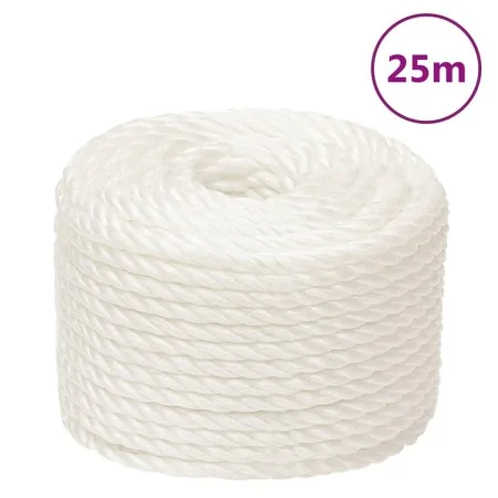 White polypropylene work rope 12 mm 25 m by vidaXL, Ropes and metal cords - Ref: Foro24-153055, Price: 16,76 €, Discount: %
