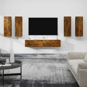 Set de muebles de TV 6 pzas madera contrachapada roble ahumado de vidaXL, Muebles TV - Ref: Foro24-3114347, Precio: 213,06 €,...