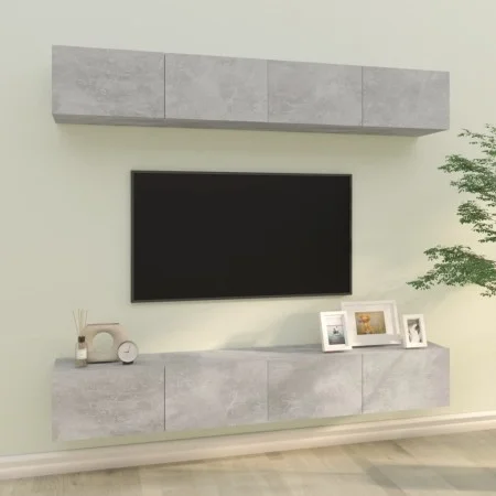 TV-Möbel 4-teilig betongrau 100x30x30 cm von vidaXL, TV-Möbel - Ref: Foro24-3114193, Preis: 175,56 €, Rabatt: %