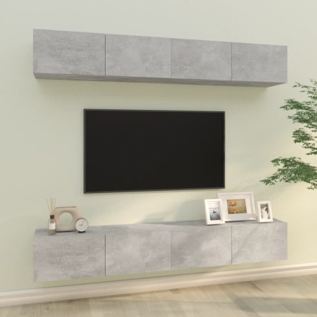 TV-Möbel 4-teilig betongrau 100x30x30 cm von vidaXL, TV-Möbel - Ref: Foro24-3114193, Preis: 178,70 €, Rabatt: %