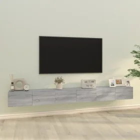 3-teiliges TV-Möbelset aus grauem Sonoma-Sperrholz von vidaXL, TV-Möbel - Ref: Foro24-3114484, Preis: 124,36 €, Rabatt: %