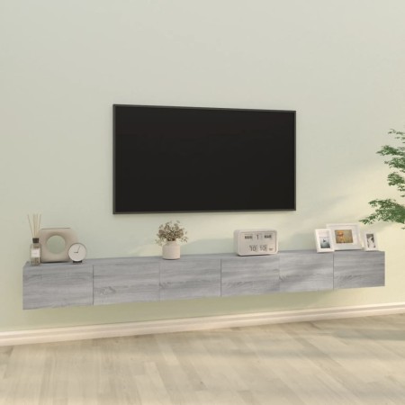 3-teiliges TV-Möbelset aus grauem Sonoma-Sperrholz von vidaXL, TV-Möbel - Ref: Foro24-3114484, Preis: 126,13 €, Rabatt: %
