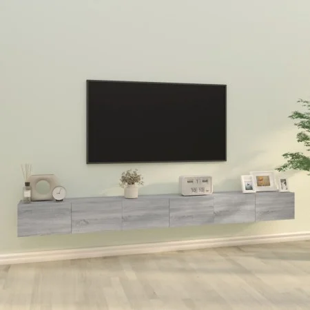 TV furniture set 3 pieces Sonoma gray plywood by vidaXL, TV Furniture - Ref: Foro24-3114484, Price: 124,17 €, Discount: %