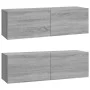 TV furniture set 3 pieces Sonoma gray plywood by vidaXL, TV Furniture - Ref: Foro24-3114484, Price: 124,17 €, Discount: %