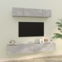 TV-Möbelset 4-teilig betongraues Sperrholz von vidaXL, TV-Möbel - Ref: Foro24-3114529, Preis: 140,06 €, Rabatt: %