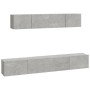TV-Möbelset 4-teilig betongraues Sperrholz von vidaXL, TV-Möbel - Ref: Foro24-3114529, Preis: 140,06 €, Rabatt: %