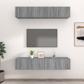 TV-Möbel 4 Einheiten Sonoma graues Sperrholz 80x30x30 cm von vidaXL, TV-Möbel - Ref: Foro24-3114188, Preis: 137,06 €, Rabatt: %