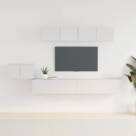 TV furniture set, 5-piece plywood in white. by vidaXL, TV Furniture - Ref: Foro24-3114430, Price: 247,03 €, Discount: %