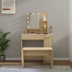 Sonoma Oak Plywood LED Vanity Set by vidaXL, Bedroom Dressers - Ref: Foro24-3114117, Price: 138,06 €, Discount: %
