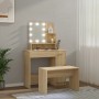 LED-Waschtischset aus Sonoma-Eichensperrholz von vidaXL, Schlafzimmerkommoden - Ref: Foro24-3114117, Preis: 140,18 €, Rabatt: %