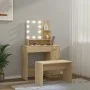 LED-Waschtischset aus Sonoma-Eichensperrholz von vidaXL, Schlafzimmerkommoden - Ref: Foro24-3114117, Preis: 138,06 €, Rabatt: %