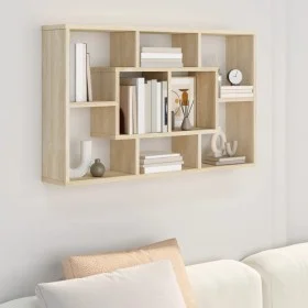 Estantería de pared contrachapada roble Sonoma 85x16x52,5 cm de vidaXL, Estantes y estanterías - Ref: Foro24-801421, Precio: ...