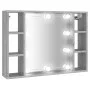 Sonoma gray furniture with mirror and LED 76x15x55 cm by vidaXL, bathroom vanities - Ref: Foro24-820446, Price: 57,34 €, Disc...