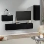 Set de muebles para TV 4 piezas madera contrachapada negro de vidaXL, Muebles TV - Ref: Foro24-3114335, Precio: 163,64 €, Des...