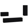 Set de muebles para TV 4 piezas madera contrachapada negro de vidaXL, Muebles TV - Ref: Foro24-3114335, Precio: 180,70 €, Des...