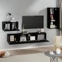 Set de muebles para TV 4 piezas madera contrachapada negro de vidaXL, Muebles TV - Ref: Foro24-3114335, Precio: 163,64 €, Des...