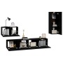 4-teiliges TV-Möbelset aus schwarzem Sperrholz von vidaXL, TV-Möbel - Ref: Foro24-3114335, Preis: 173,47 €, Rabatt: %