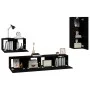 Set de muebles para TV 4 piezas madera contrachapada negro de vidaXL, Muebles TV - Ref: Foro24-3114335, Precio: 163,64 €, Des...