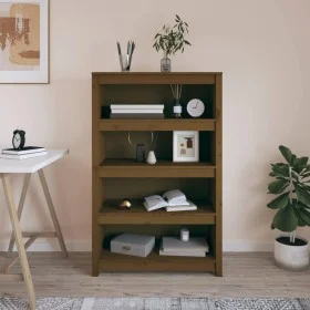 Solid honey brown pine wood shelf 80x35x126 cm by vidaXL, Bookcases and shelves - Ref: Foro24-821687, Price: 138,56 €, Discou...