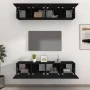TV-Möbelset 4 Einheiten aus schwarzem Sperrholz 80x30x30 cm von vidaXL, TV-Möbel - Ref: Foro24-3114183, Preis: 179,02 €, Raba...